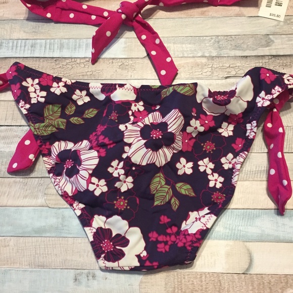 NWT Aeropostale Floral Mod Polka Dot Print Bikini - Picture 6 of 6